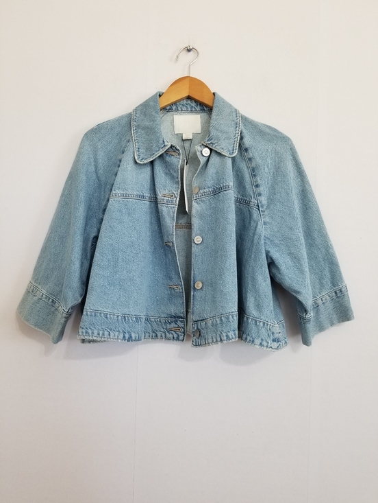 Zara Jackets & Blazers - Zara Light Blue Boxy Cropped Denim Jacket